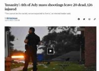 数百人死亡和受伤。频繁的大规模枪击事件在米国“独立日”假日