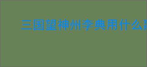 三国望神州李典用什么副将好,三国望神州李典副将选择攻略