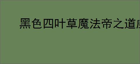 黑色四叶草魔法帝之道威廉用什么装备,黑色四叶草威廉技能升级顺序