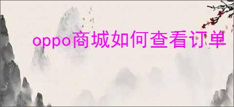 oppo商城如何查看订单