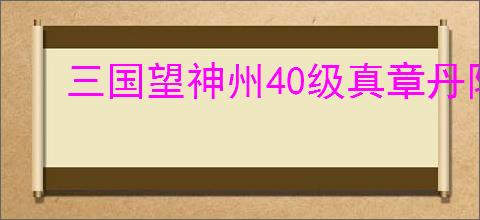 三国望神州40级真章丹阳募兵怎么获得龙级,三国望神州40级真章龙级攻略