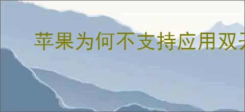 苹果为何不支持应用双开