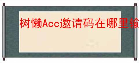 树懒Acc邀请码在哪里输入